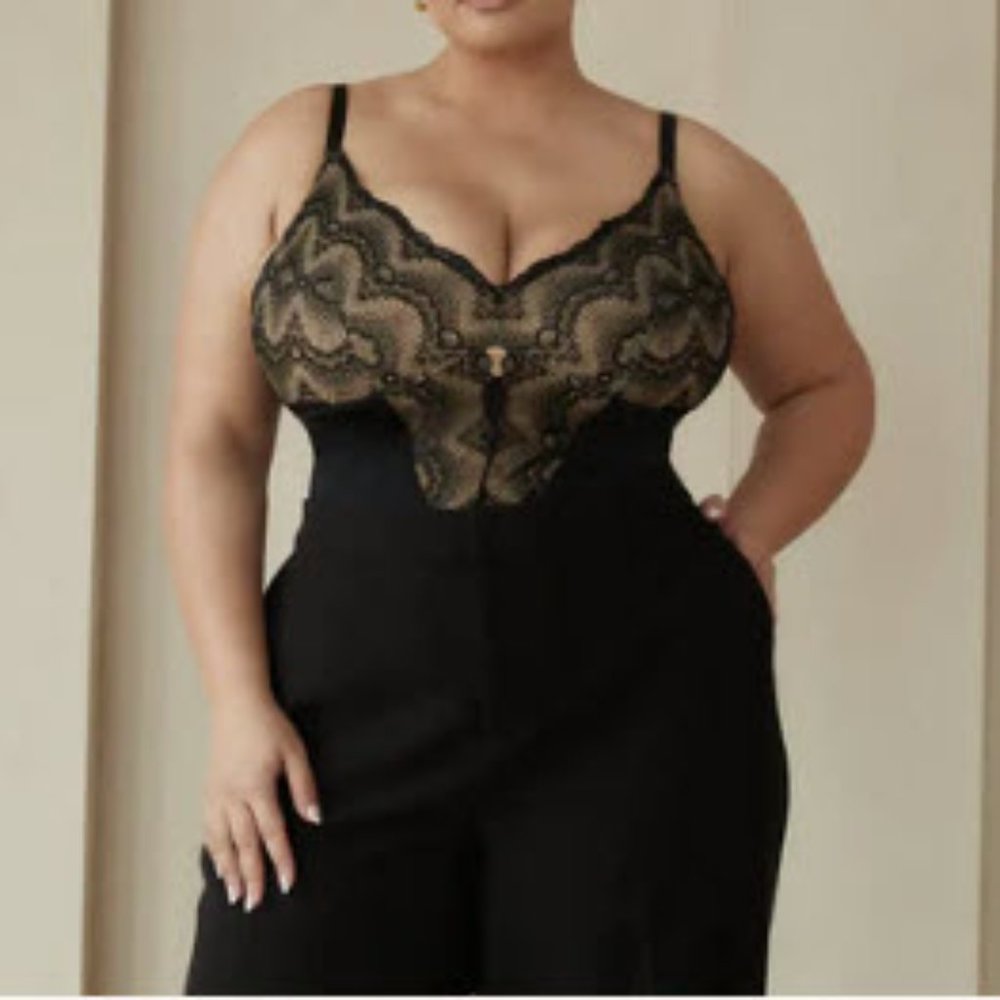 New with Tags Pinsy Sculpting Lace Shapesuit Black - Size Large - Picture 3 of 6